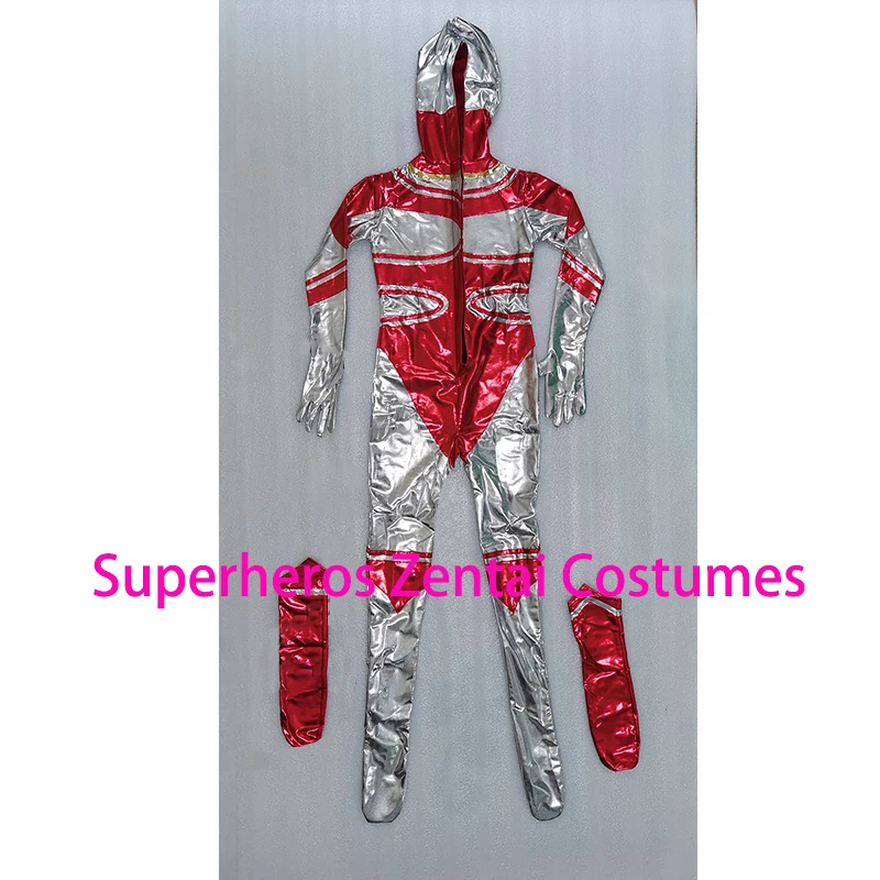 أزياء نسائية فائقة التأثيرية لامعة معدنية Zentai Catsuit للبنات النساء Giga سيدة هالوين ارتداءها شحن مجاني #4