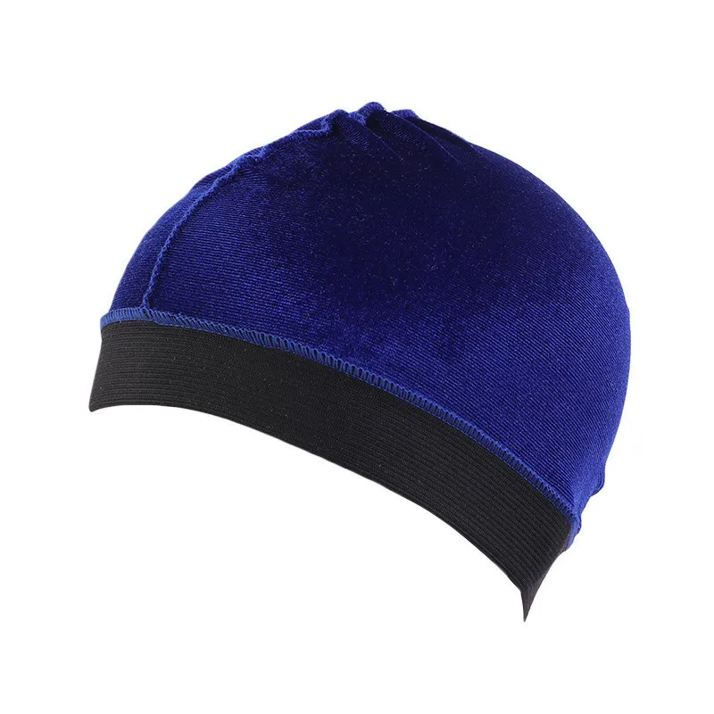 Unisex Velvet Wave Caps Satin Breathable Turban Hat Men Hip Hop Durags 1pcs