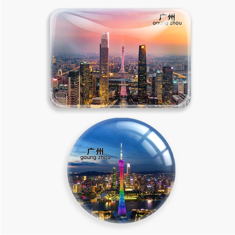 China guangzhou torre tour pérola rio mundo viagem geladeira ímãs lembrança de vidro geladeira pasta presente turístico