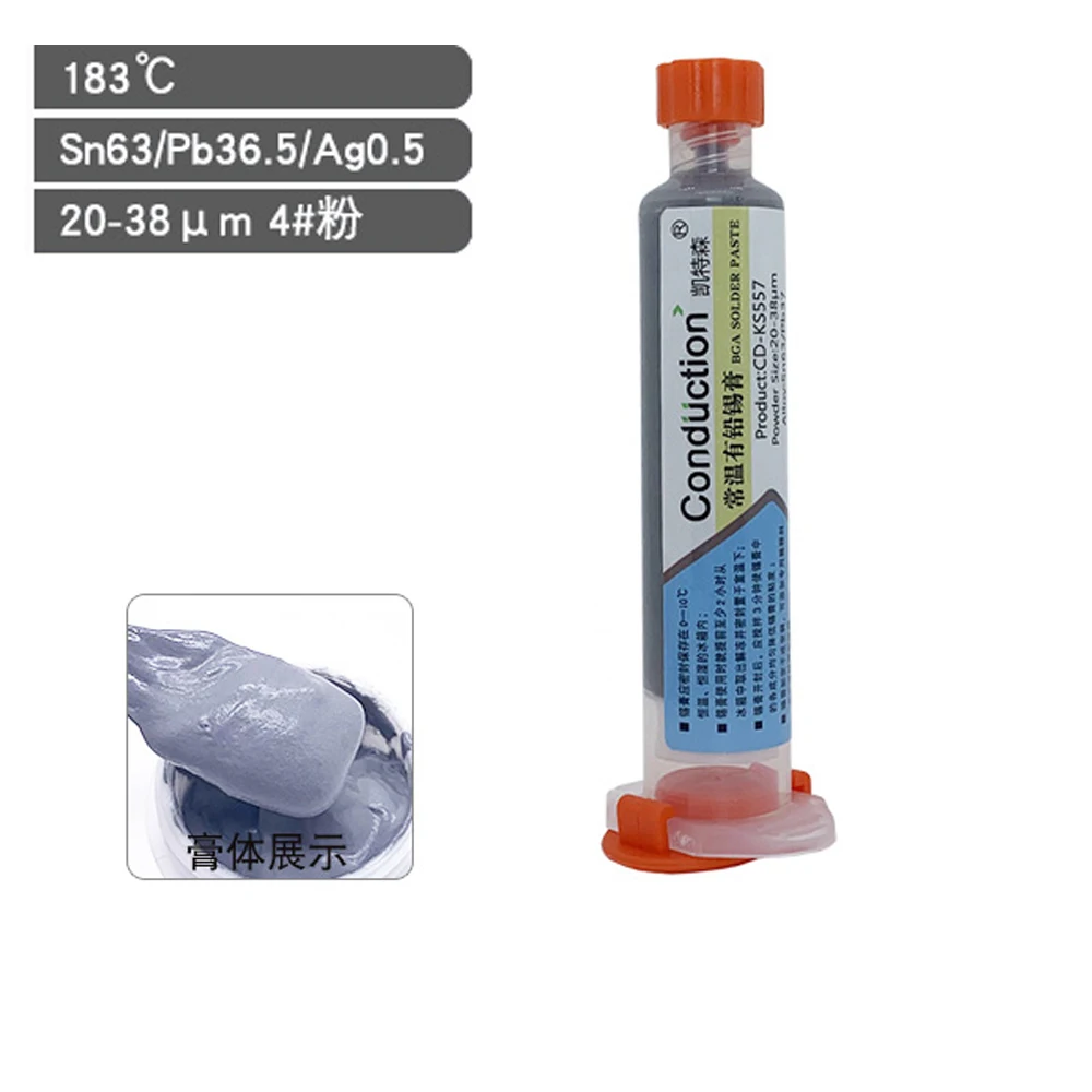 Imagem -02 - Solda Tin Paste 183c Ponto de Fusão Welding Flux Creme de Solda Bga Cpu Led Smd Smt Retrabalho Repair Welding Tool Sn63pb37