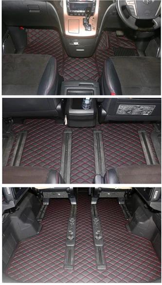 Good quality! Custom full set car floor mats for Right Hand Drive Toyota Vellfire 2014-2008 7 8 seats durable carpets