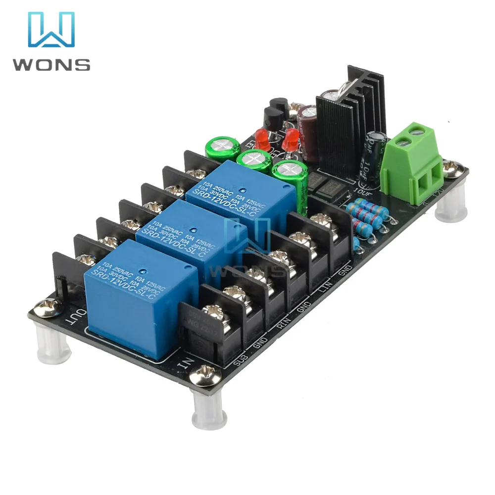 Amplificador Digital Speaker Proteção Board Três Canais Relé Módulo de Proteção Boot Delay dc Proteger 300w 2.1