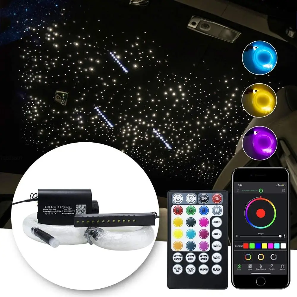 LED RGBW Optic Fiber Smart APP remote control Lights Shooting Star Ceiling Lighting Optical Fiber Cable available Car Decoration