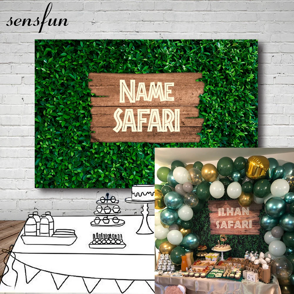 خلفية وايلد وان لحفلات أعياد الميلاد وحفلات أعياد الميلاد وخلفية للتصوير الفوتوغرافي على شكل عشب أخضر وورق جدران مخصص
