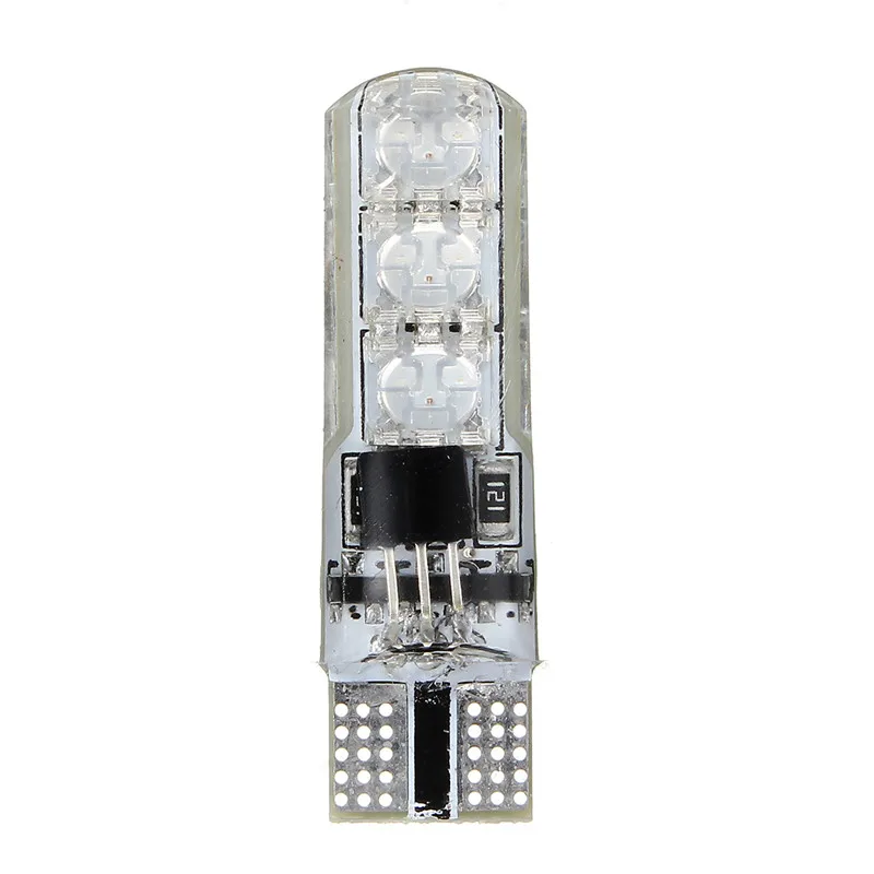 2pcs  194 168 Auto Wedge Side Light Multi Color LED Demo Lamp Bulb 5050 SMD RGB LED With Remote Controller Strobe