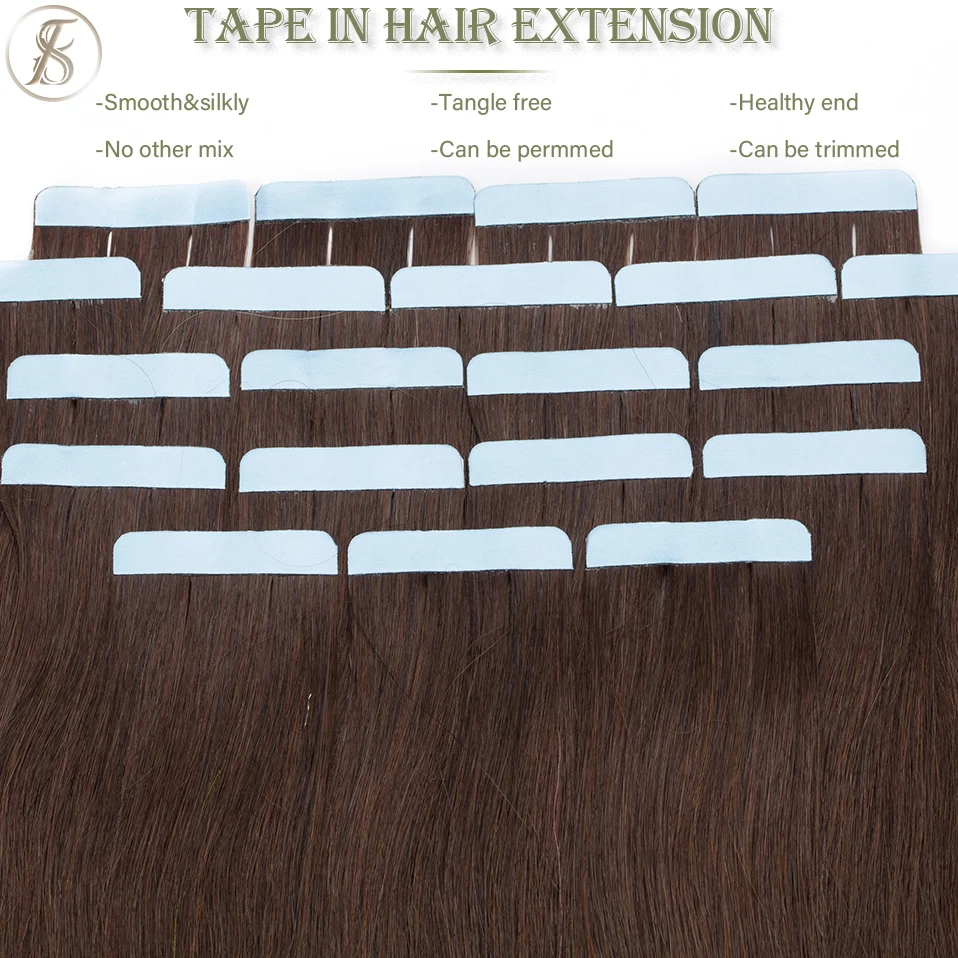 Tess 2.5 g/pc fita na extensão do cabelo extensões de cabelo natural cabelo humano loira adesivo trama da pele lados duplos sem costura invisível