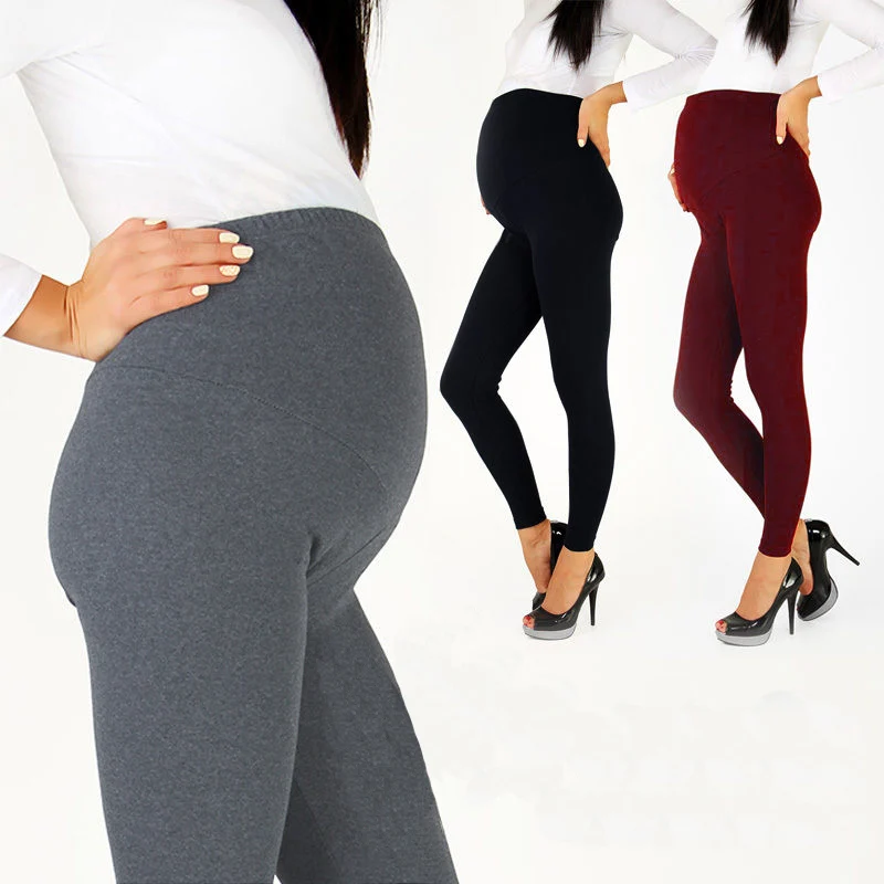 2021 Adjustable Plus Size Leggings Maternity\'s Pant Leggings Pregnant Women\'s Clothes Thin Soft Cotton Pants High Waist Trousers