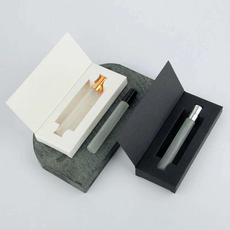 20pcs 10ml Empty Spray Bottle Frosted Glass Perfume Refillable Glass bottle Cosmetic Gift box with packaging