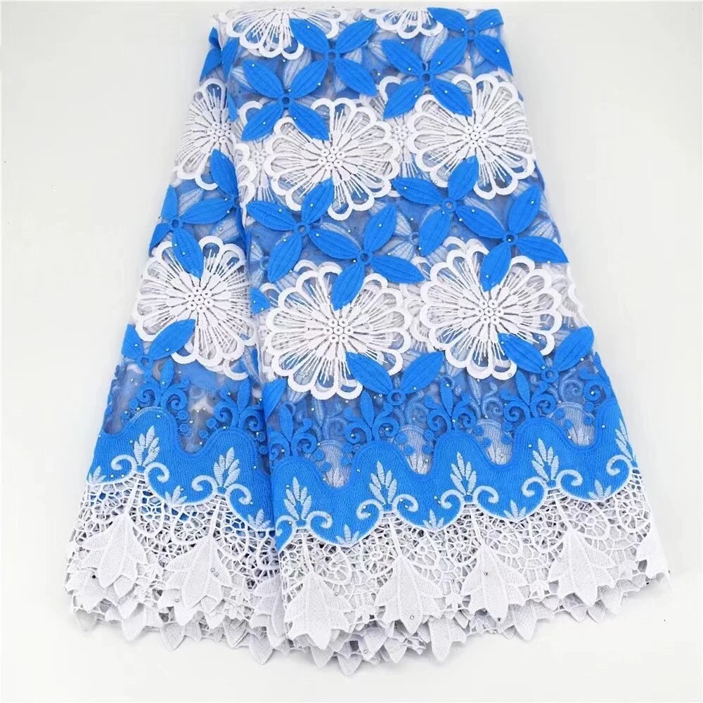 

Double Color French lace fabric high quality embroidery african net lace nigerian tulle fabric for wedding party dress KSY21104