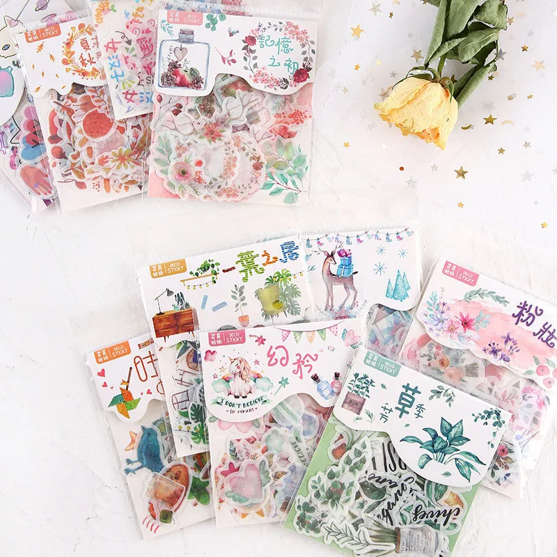 40 Pcs/pack Japanese Paper Sticker Beginning of Memory Series Hand Account Stationery DIY Decoration Material