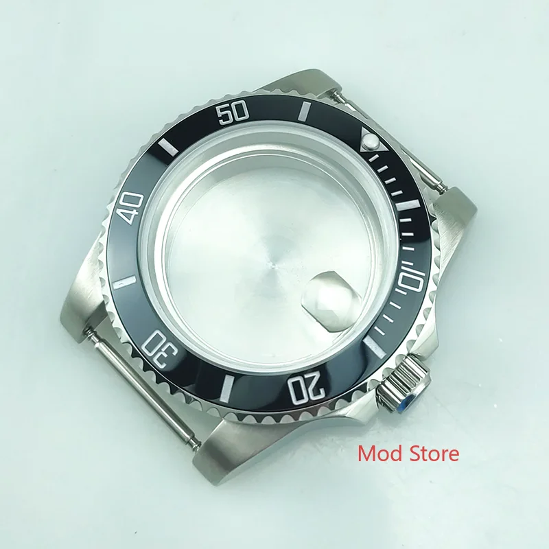 NEW Arrival 10ATM 40mm Sapphire Crystal Black Silver Printing Bezel Watch Case Fit Seagull2836 Miyota8215 Movement