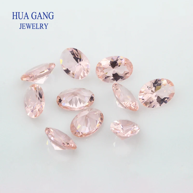 180# Morgan Nano Stone Oval Shape light pink Synthetic Gems For Jewelry making 2x3~10x14mm