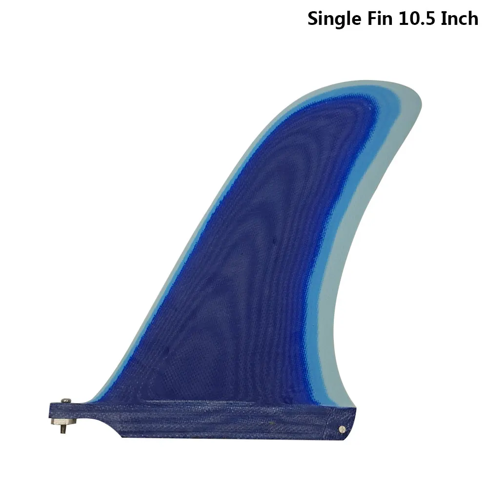 New Arrival Fiberglass Single Fins 10.5 inch Surfboard Center Fins Blue Color Paddle board Longboard UPSURF Single Fins