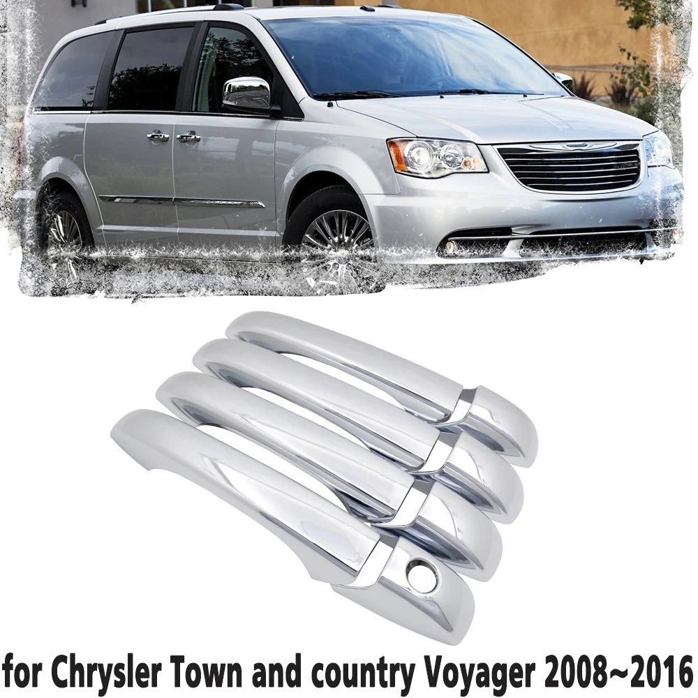 Luxury chrome door handle cover trim protection cover for Chrysler Town and country Voyager 2008~2016 Car accessory sticker 2009