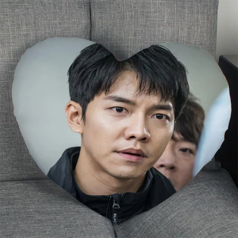 New Arrival Lee Seung Gi KPOP Pillowcase Heart Shape Satin Fabric Pillow Cover For Home Wedding Decorate Pillow Cases 0824