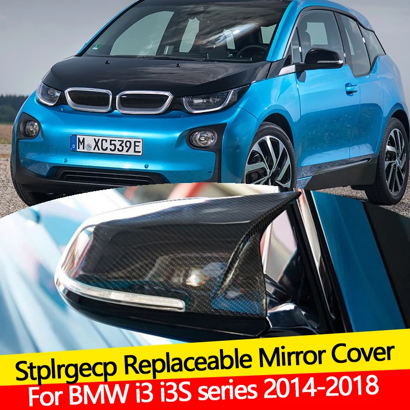 

2pcs carbon Fiber Replacement Auto Car Rear View Side Mirror Cover Trim For BMW i3 i3S series 2014-2018