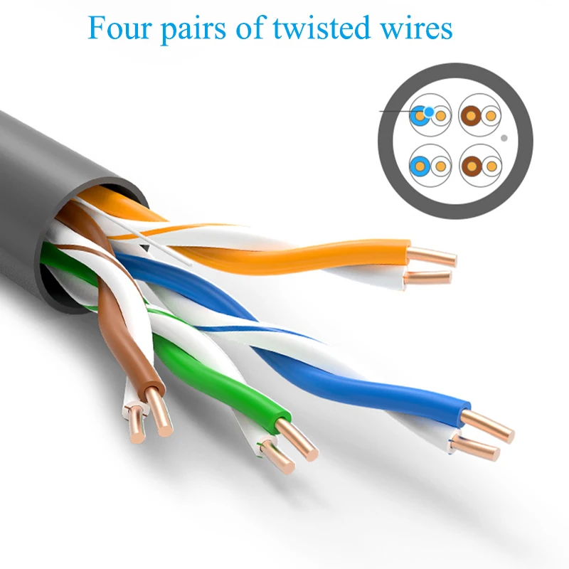 تشوسيل QS6154 UTP Cat5e 100Mbps شبكة كابل 0.5 مللي متر النحاس الأساسية 4 مجموعات دون رادع الملتوية الأسلاك لتقوم بها بنفسك إيثرنت مهندس كابل