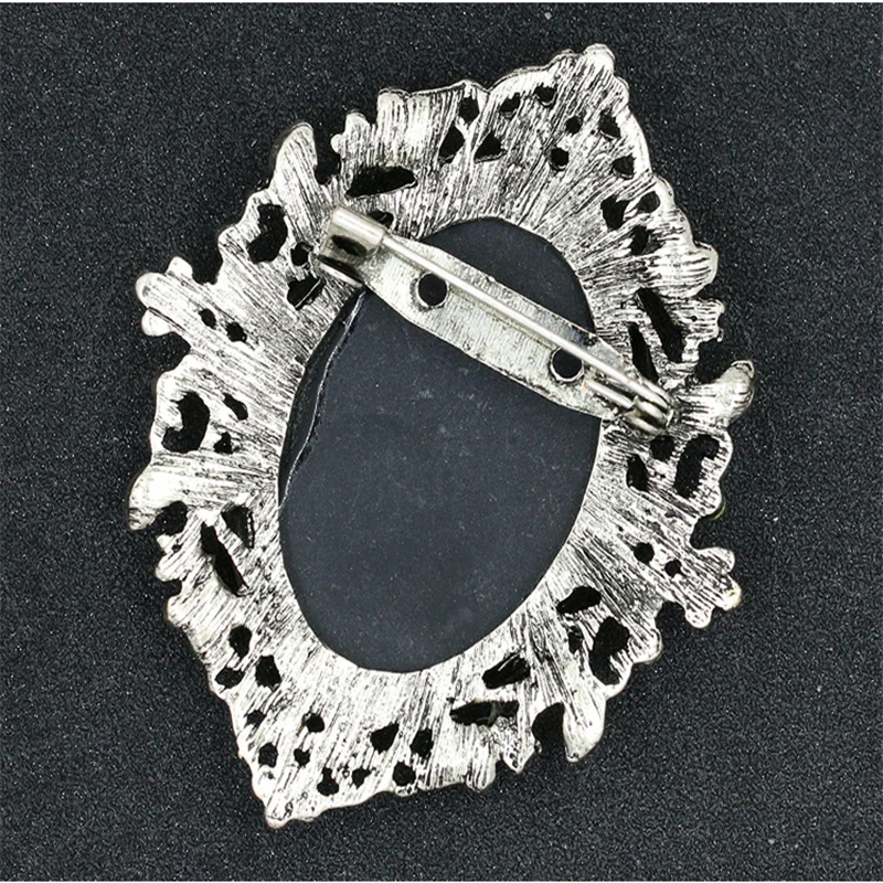 Crystal Rhinestones Cameo Vintage Brooches for Women Queen\'s Cameo Beauty Head Brooch Pin Clothing Accessories Girls Gifts