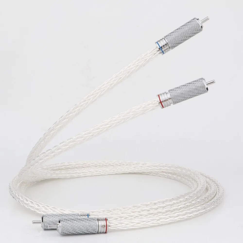 Hi-End 6AG OCC versilbertes 12-adriges Audiokabel – 24K vergoldete Cinch-Stecker, HiFi 2RCA auf 2RCA-Verbindung für Pro Audio – Detail 6