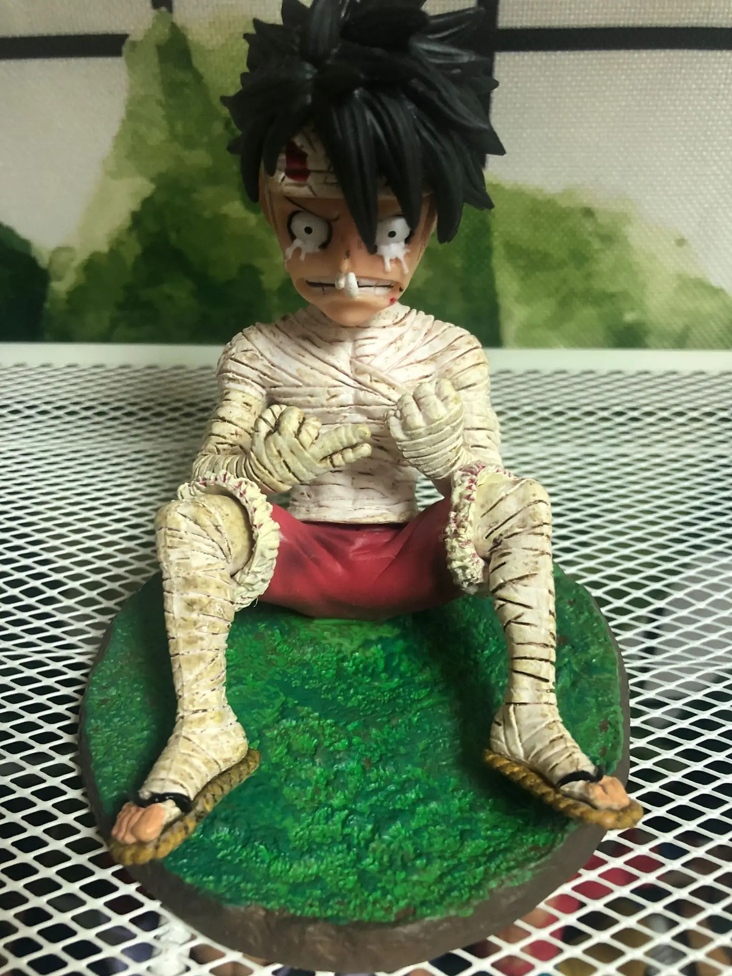 Anime One Piece Luffy Mulut Terbuka Diam Menangis Luffy Perban Luffy Peringatan Edisi Garasi Kit Model