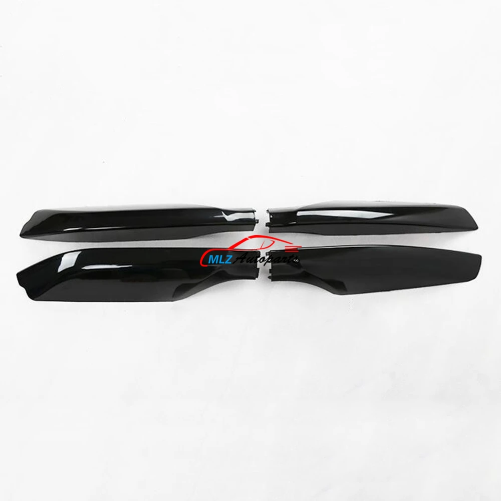 4PCS Black & Silver ABS Car Roof Rack Bar Rail End Protection Cover Shell For Toyota LC Prado Fj150 2010 2011 2012 2013-2016