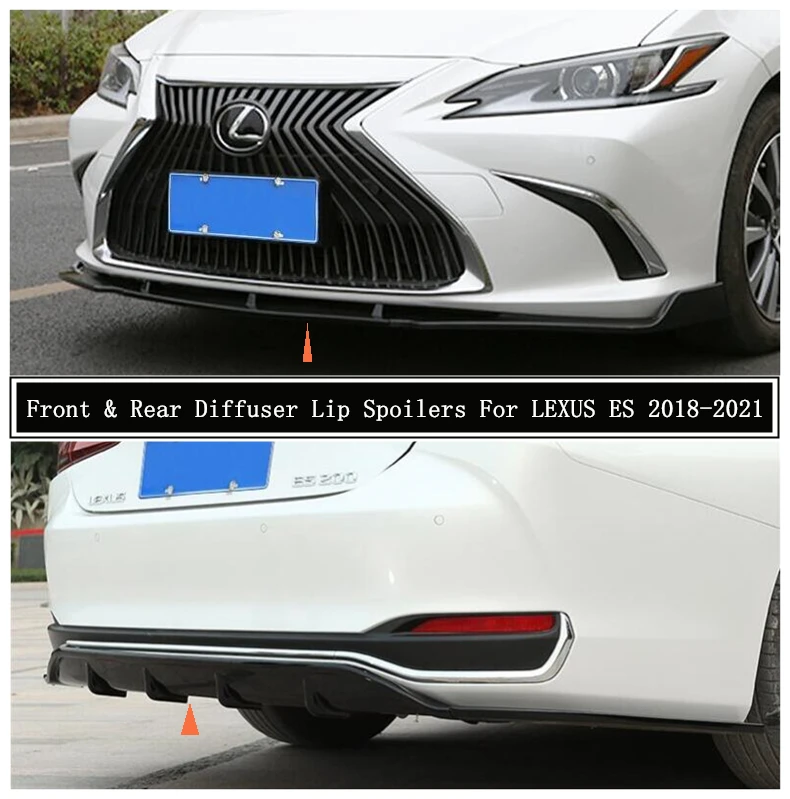 Front & Rear Bumper Diffuser Lip Spoilers For LEXUS ES 2018 2019 2020 2021 High Quality PP Auto Accessories