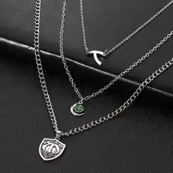 Classic Punk Multilayer Heraldic Wish Pendant Necklace Men's Women's Trend Clavicle Chain Jewelry