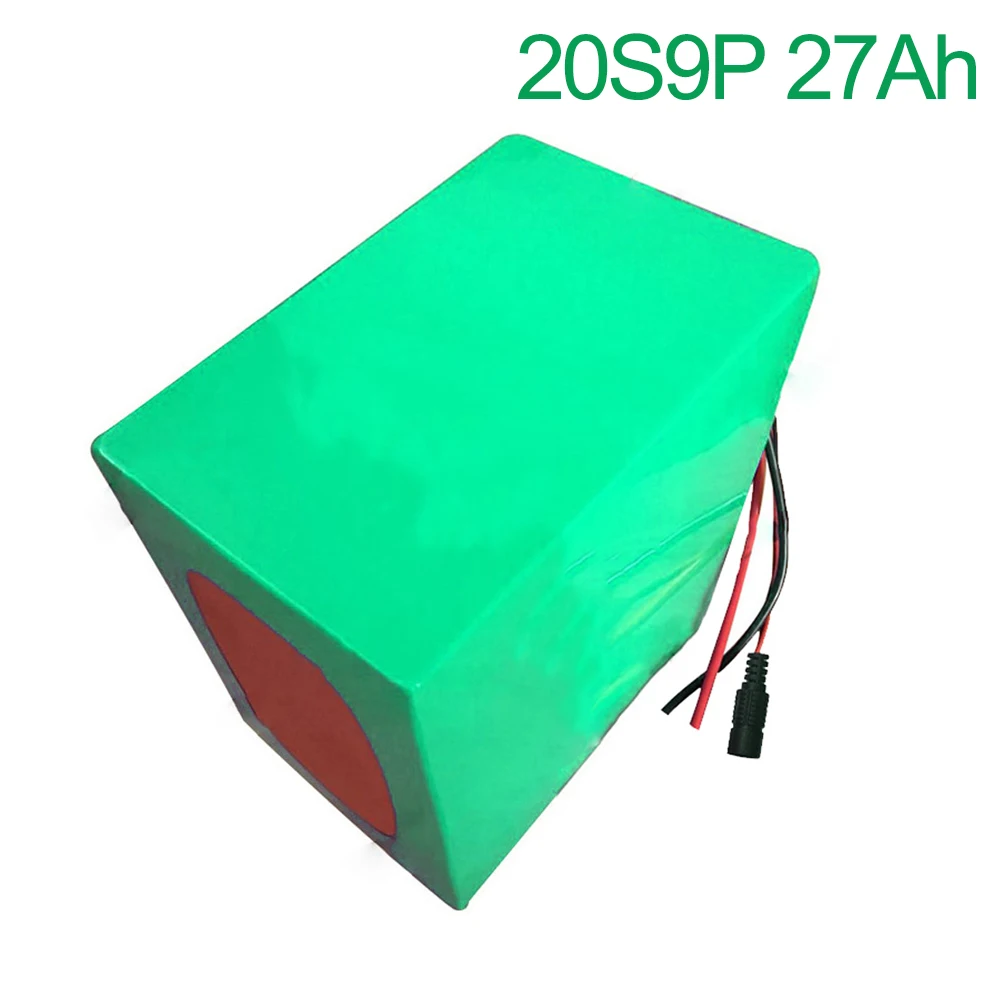 

72V 27Ah 20S9P 18650 Li-ion Battery electric two Three wheeled motorcycle bicycle ebike 210*185*140mm