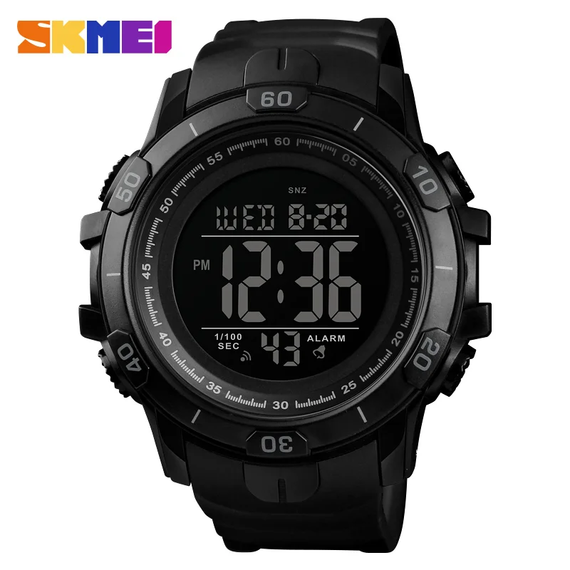 SKMEI Outdoor Mens Sports Watches 1475 Black Digital Watch Waterproof Military Alarm Clock Wristwatches Relogio Masculino