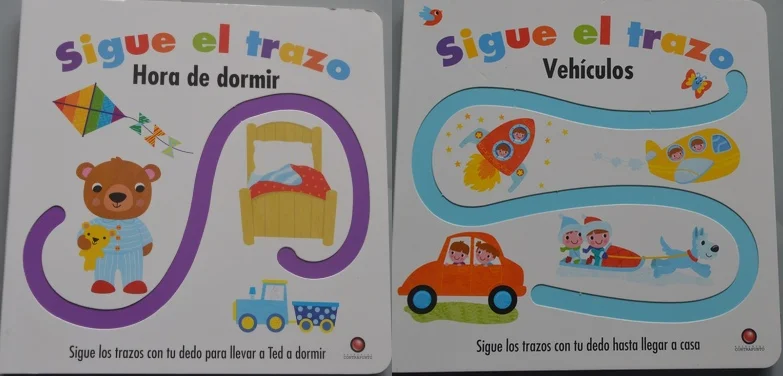 

2 Books Parent Child Kids Baby Spanish Book Early Education Enlightenment Cute Track Picture Learning Cardboard Book Age 0 - 3