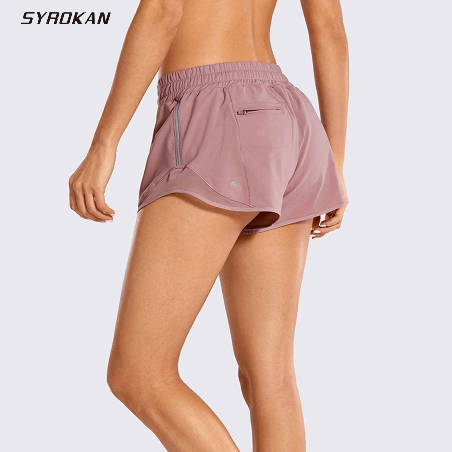 SYROKAN Women's Workout Running Shorts Sports Gym Athletic Shorts with Pocket - 2.5 Inches