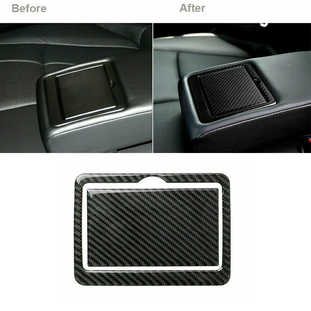

Carbon Fiber Interior Rear Water Cup Cover Trim For Infiniti Q50 Q60 2014-2020 2PCS