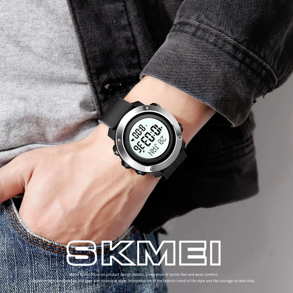 Luxury Digital Watch Men Top Brand SKMEI Qibla Remind Bookmard Wristwatch Laguange Selection Hour Fashion Mens Watches Clock