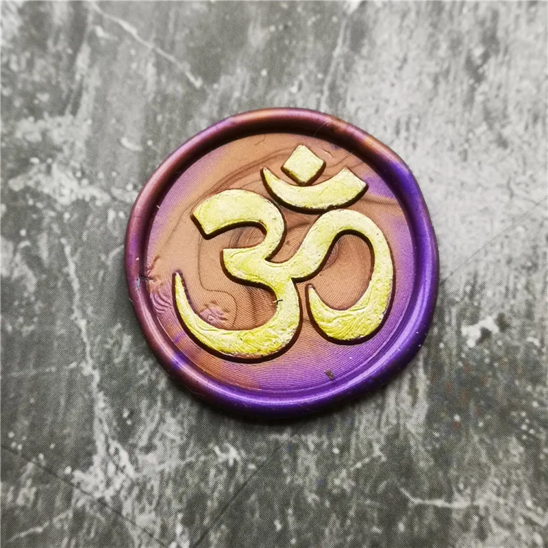Sello de símbolo OM Sello de sellado de cera de máscaras Majoras, sellos de invitación de fiesta. Sello de sello de cera de yoga OM