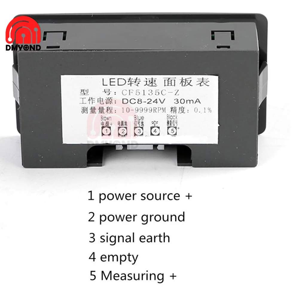 4 Display digitale a LED contagiri RPM Speed Meter contagiri ad alta precisione con sensore di prossimità Hall NPN тахометр tacometro