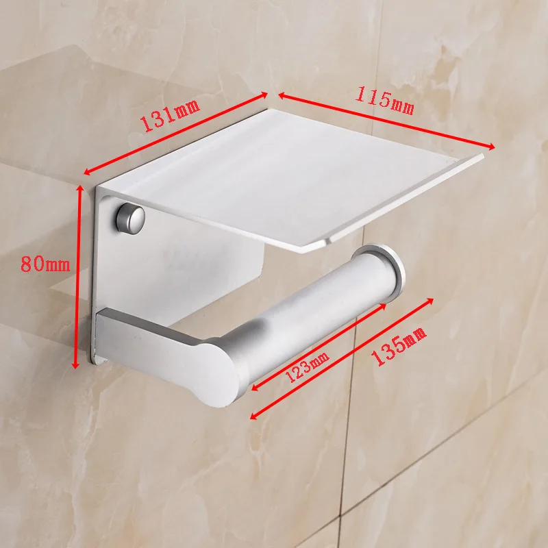 1PCS Wall Mounted Toilet Paper Holder Aluminium alloy Tissue Bracket Towel Phone Storage Shelf for Bathroom Hardware Accessories