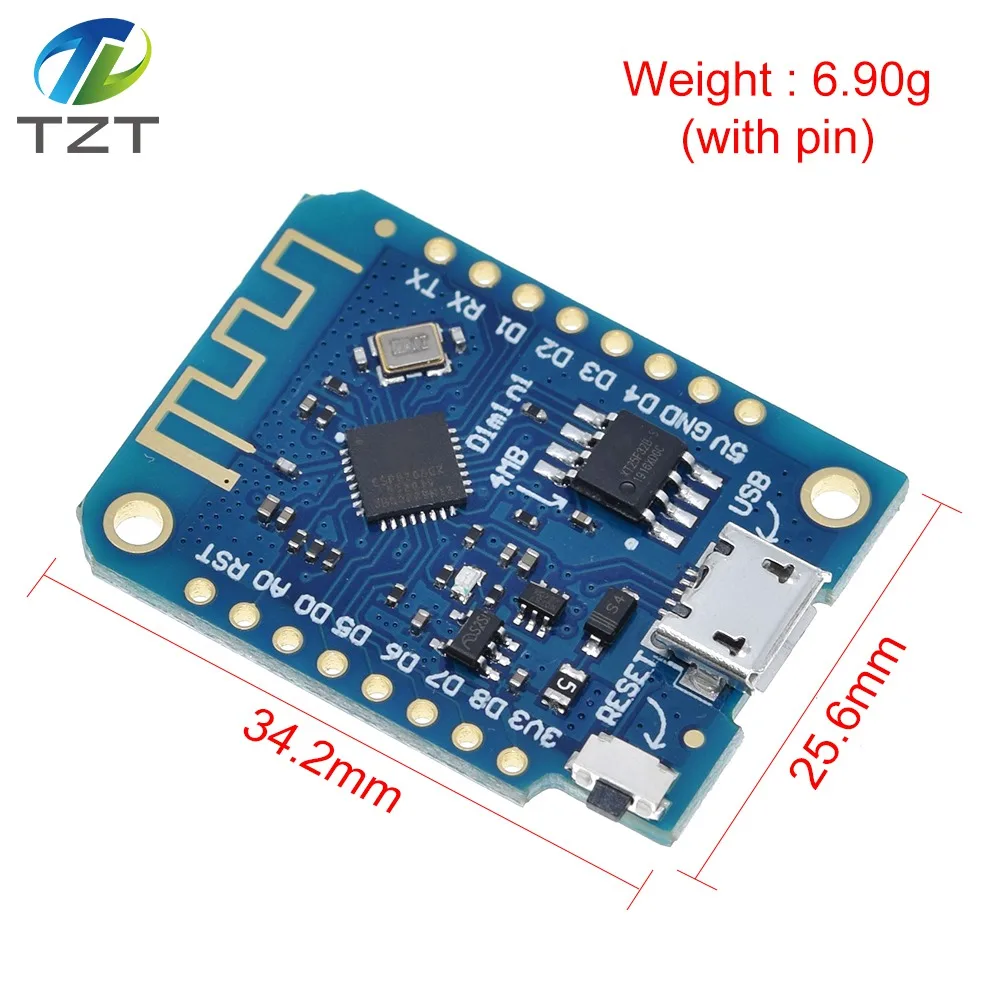 WeMos D1 Mini Pro V3.0 NodeMcu TZT 4 MB/16 MB Bytes Lua WIFI Internet of Things Entwicklungsboard basierend auf ESP8266 CH340G Nodemcu V2 – Detail 23