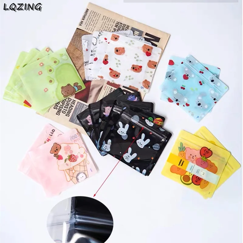 100pcs Cartoon Printed Plastic Candy Bags Baby Shower Birthday Party Decorations DIY Snack Biscuit  Bag Baking Package Supplies