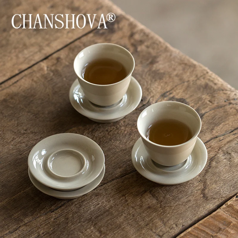 

CHANSHOVA-Chinese Style Glaze Ceramic Small Coffee Cup and Saucer Set, Drinking Utensils, Chinese Porcelain, H413, 30, 40, 50ml