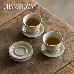 CHANSHOVA-Chinese Style Glaze Ceramic Small Coffee Cup and Saucer Set, Drinking Utensils, Chinese Porcelain, H413, 30, 40, 50ml