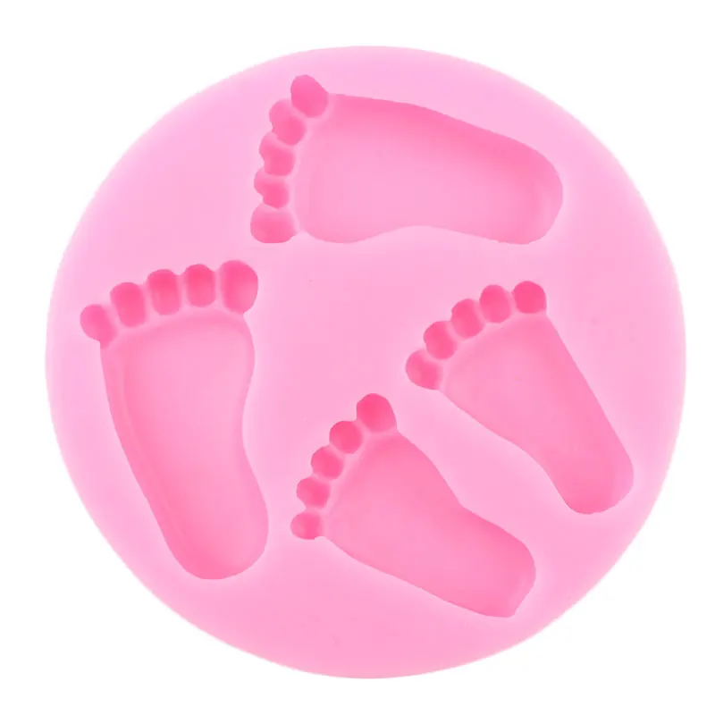 Baby Foot Silicone Molds DIY Party Cupcake Topper Fondant Cake Decorating Tools Candy Chocolate Gumpaste Mould