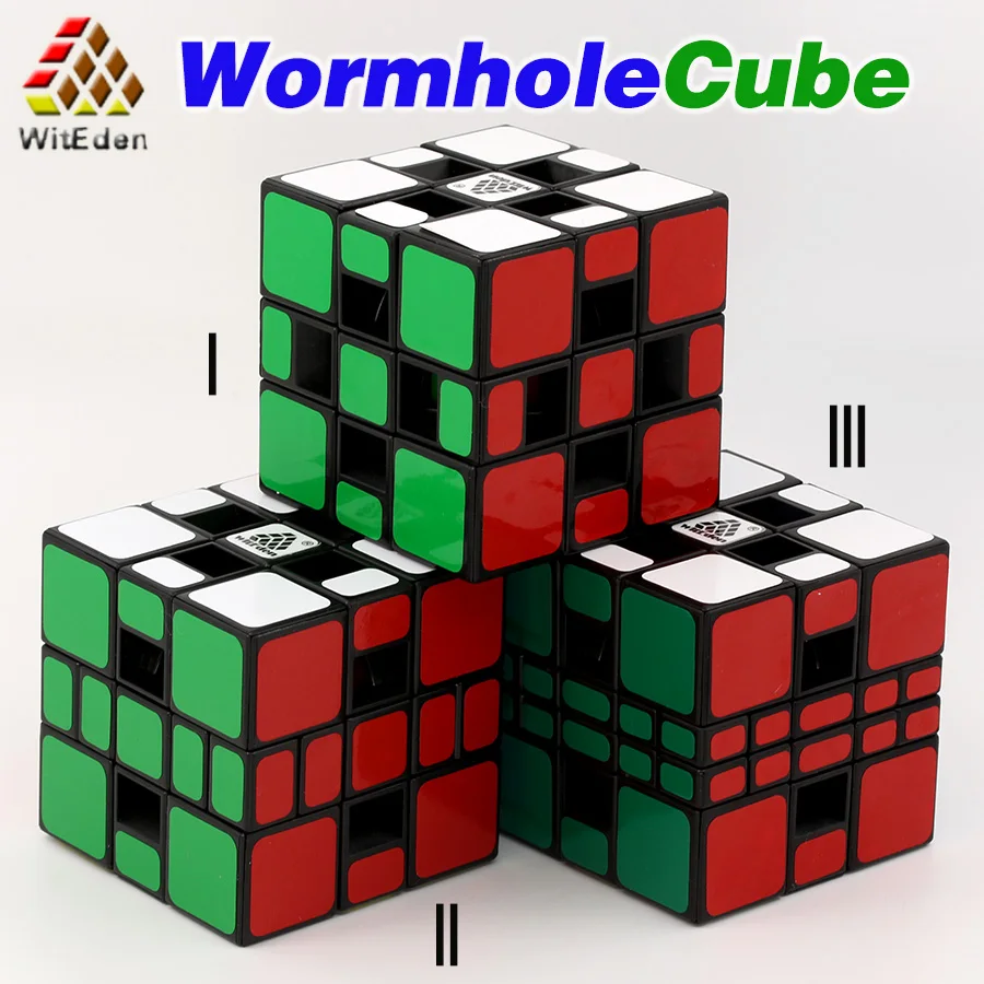 

WitEden Cube 3x3 Wormhole Puzzles v1 V2 V3 Version I III Sticker Special Turning 3X3x3 Professional Educational Twist Toys Cubes