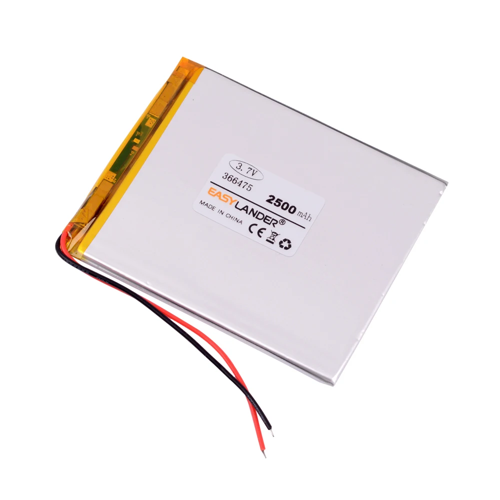 3.7V,2500mAh 366475 Polymer lithium ion/Pin Li-ion cho máy tính bảng, GPS Sách điện tử