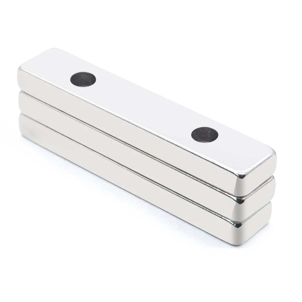 1/5/10/20 Pcs 50x10x3-5 Block NdFeB Neodymium Magnet N35 Super Powerful imanes Permanent Magnetic 50 x 10 x3 Hole 5