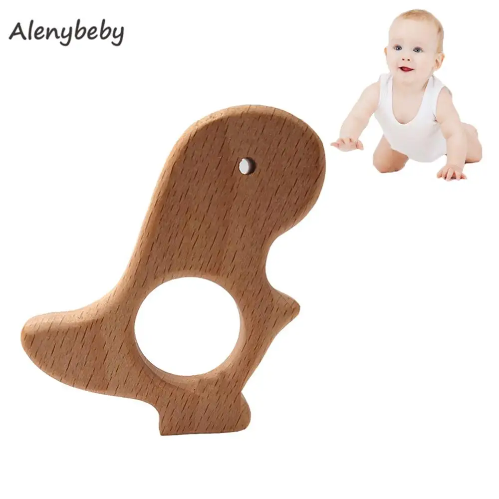 

Baby Wooden Teethers Food Grade Beech Wood Animal dinosaur Wooden Shape Pacifier Wooden Teether Newborn Nursing Toys Product