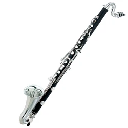 JM Silver Plated Keys Bass Clarinet Bb Tune Clarinet High Quality Bakelite Instrument With Case Free Shipping