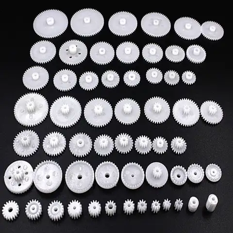 58 teile/satz heißer Verkauf Untersetzung getriebe Tasche Zahnräder wsfs Zahnräder Kunststoff alle Modul 0,5 Roboter teile DIY Motor Getriebe Zubehör