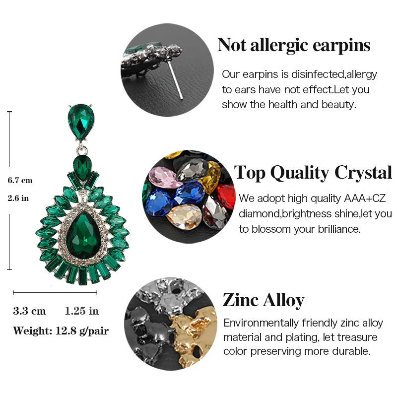 VEYO Vintage Luxury Crystal Drop Earrings for Women Bridal Drop Earrings Fashion Jewelry 2020 New Arrival