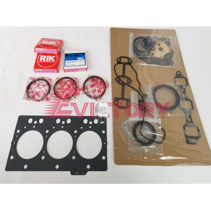 For Yanmar 3TNV82A 3TNV82 rebuild kit piston ring gasket bearing + con rod