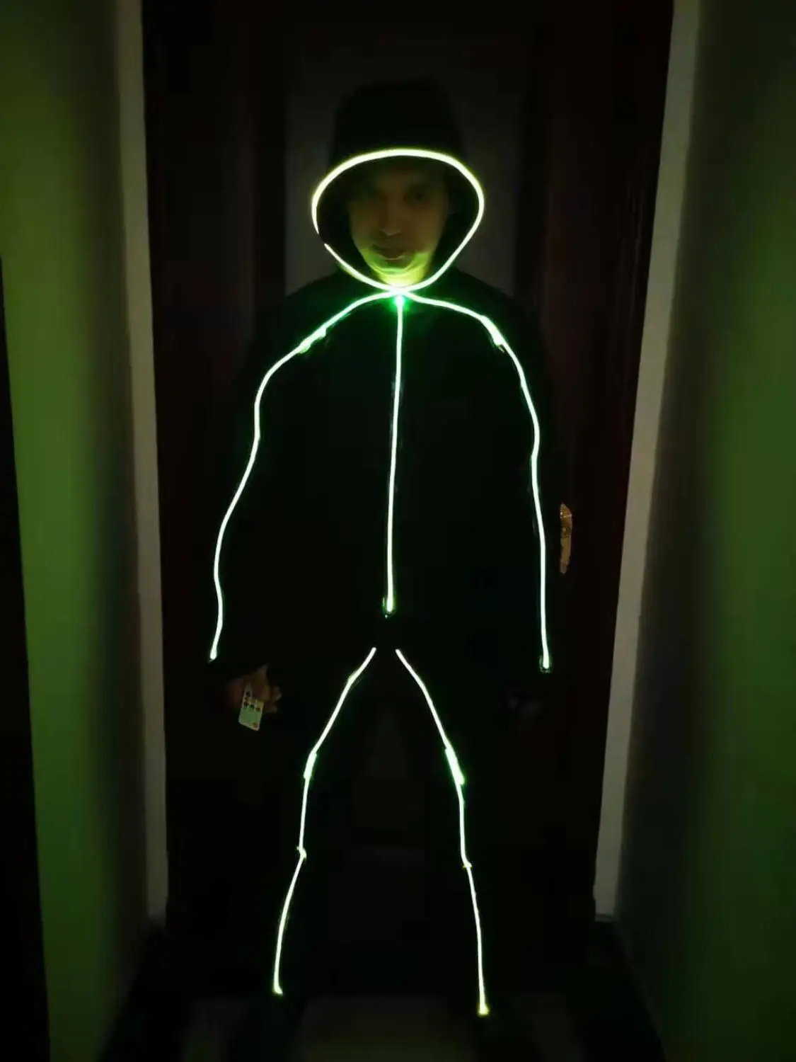 LED Stickman figure costume Kids led stick figure costume led Tron suits dance costume Color change LED Suits Costume image 2